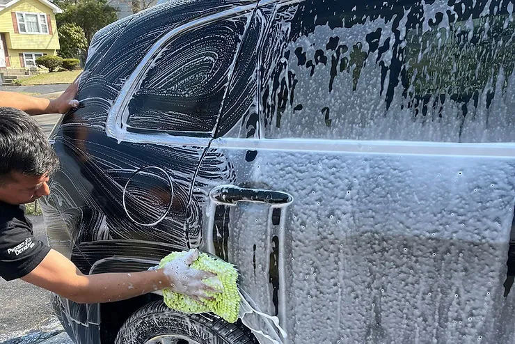 Full detail on a car at the customer's home in Bristol, CT